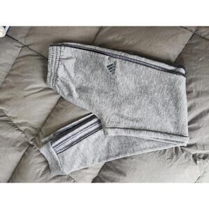 Adidas Boy's Grey Sweatpants with Side Stripes